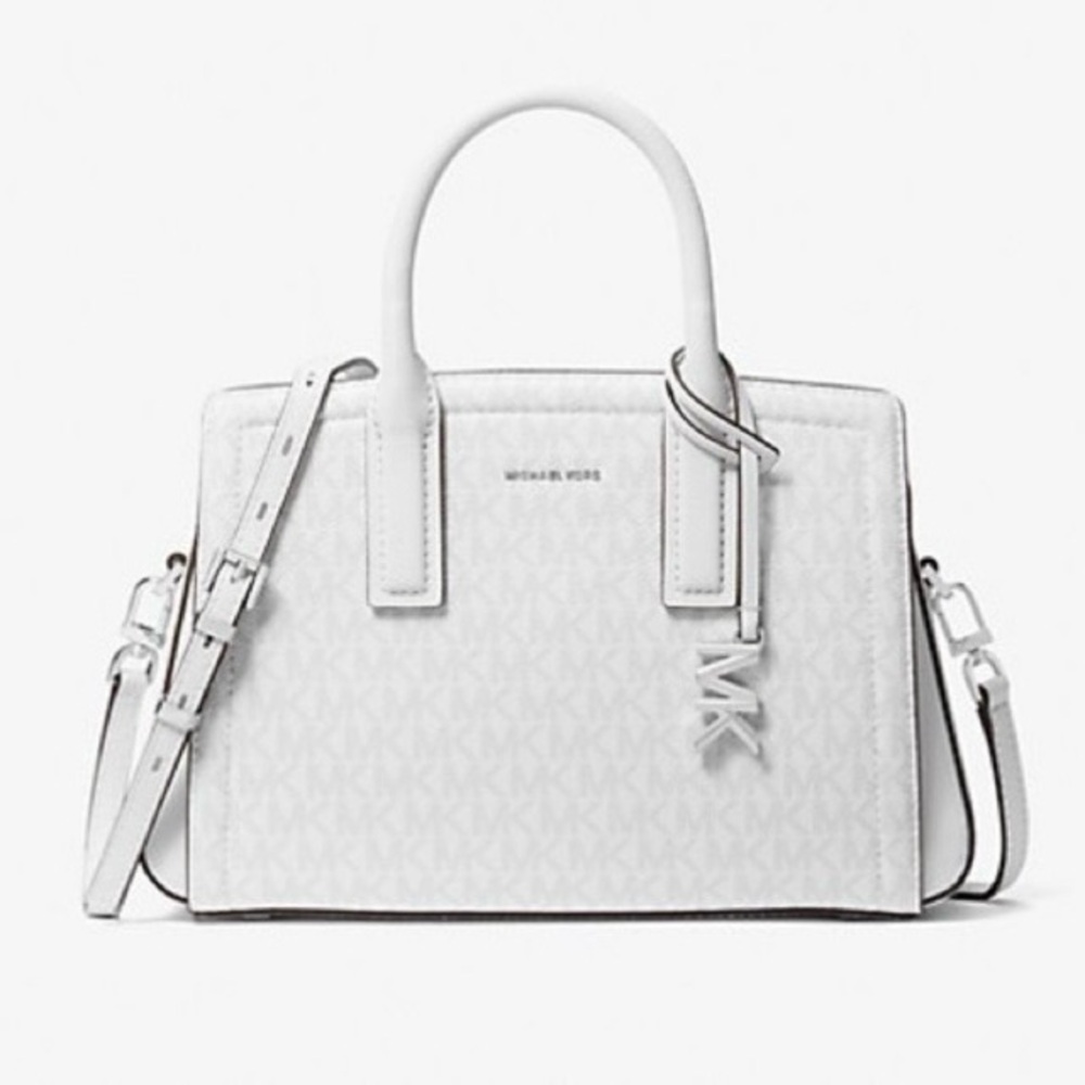 Michael Kors Top Handle Crossbody Logo White Handbag - Picture 14 of 15